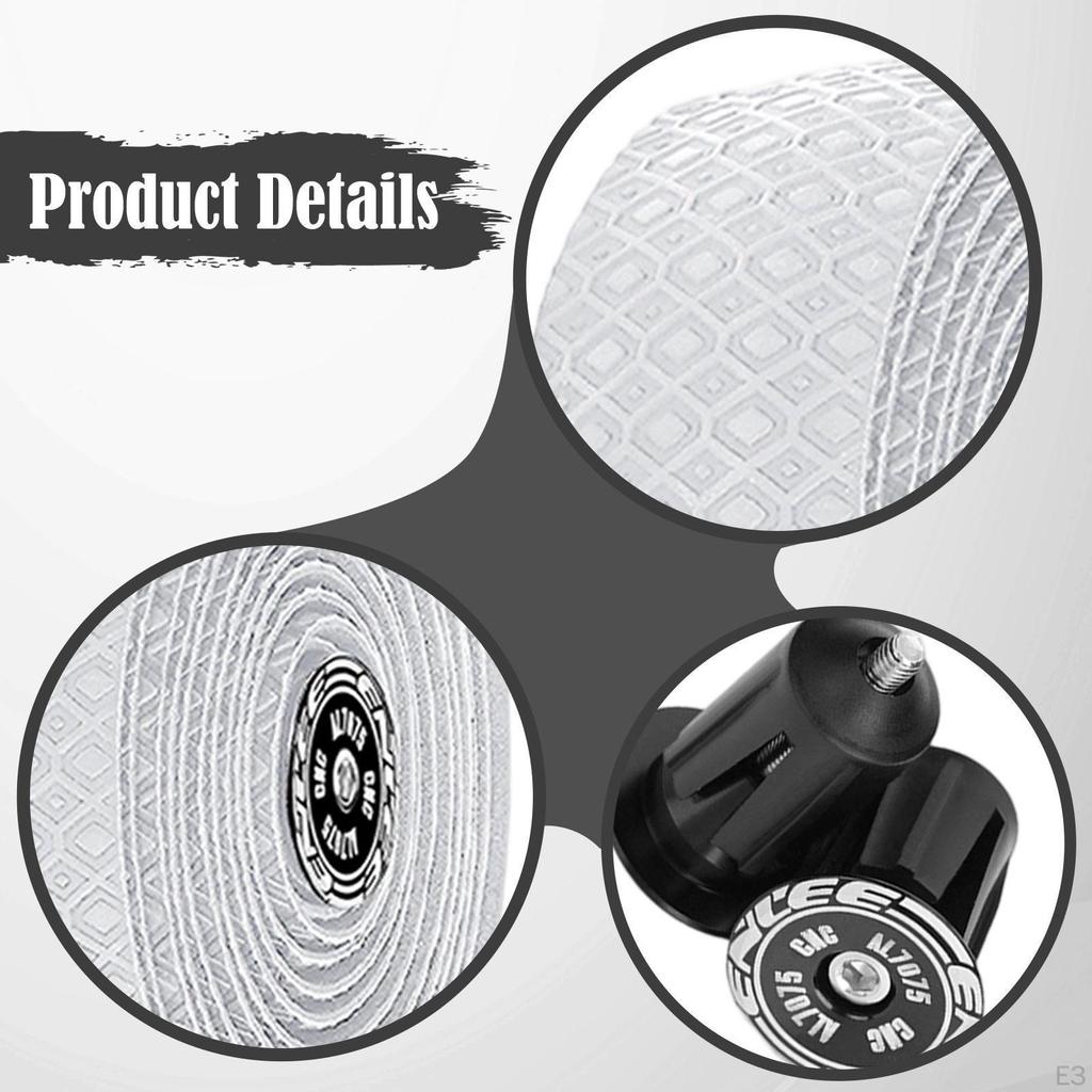 2Pcs Bike Handlebar Tapes Bar Tape Comfortable Ride Shock Absorption Soft Cycling Handle Wraps