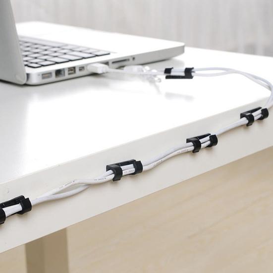 20Pcs Adhesive Data Cable Charging Wire Holder Clips Wall Desk Cord Organizer