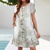 Summer Dresses For Women Beach Floral Sundress Short Sleeve Pockets Casual Tshirt Dress