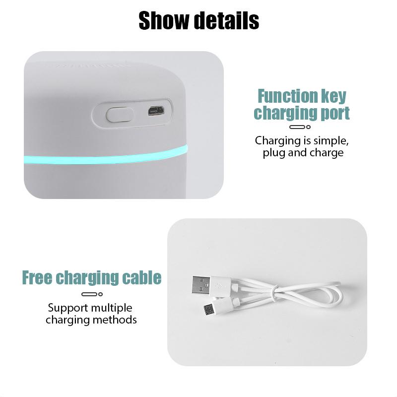 Портативный увлажнитель воздуха 420 мл, ароматическое масло, увлажнитель для дома, автомобиля, USB, крутой распылитель тумана с цветным мягким ночным светом, очиститель