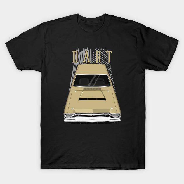 Men Black Print T-shirt Dodge Dart 1968 - Beige No-Cut Transfer Paper Print Cotton Tshirt