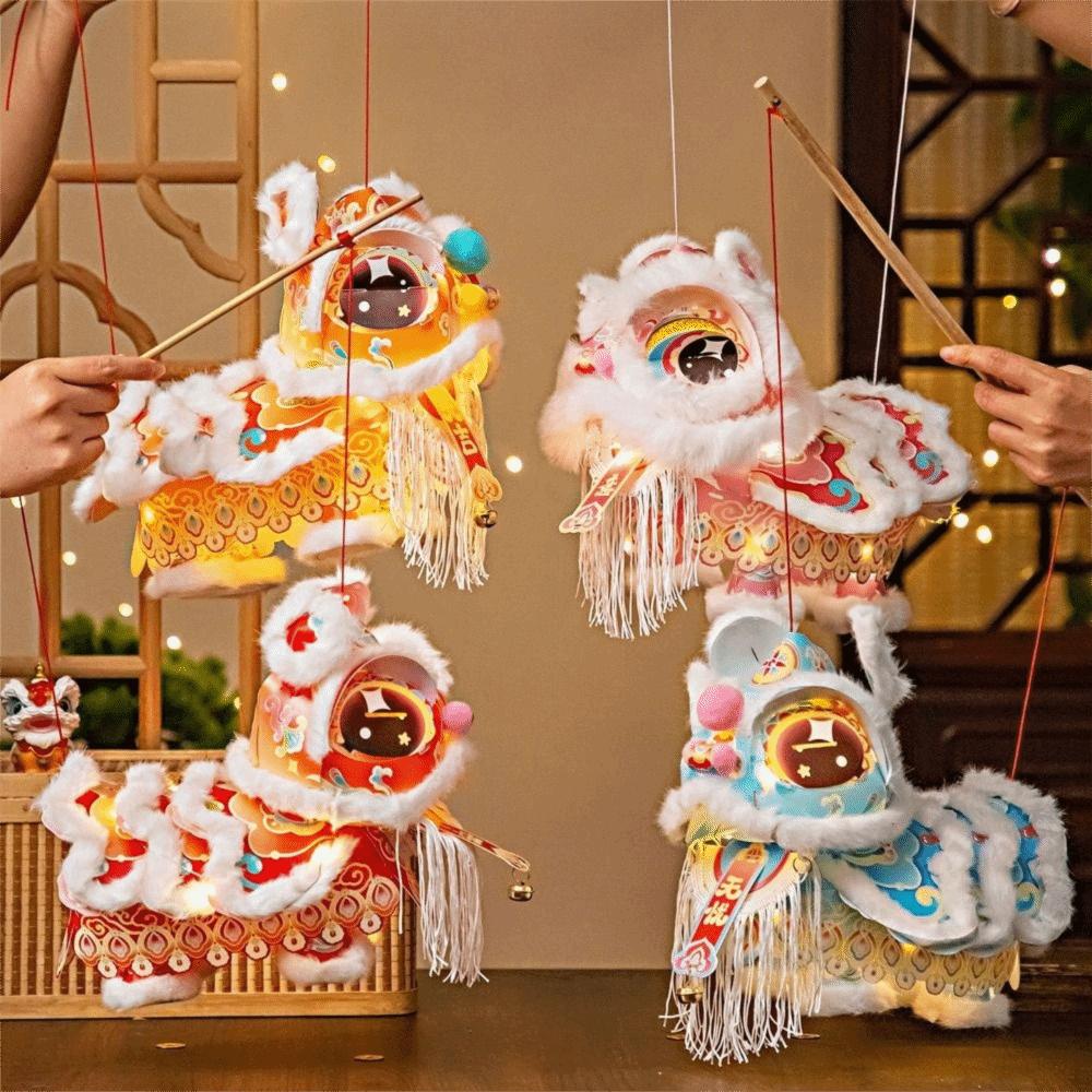 DIY Material Package New Year Lion Dance Lantern Luminous Hand-held Lantern Chinese New Year