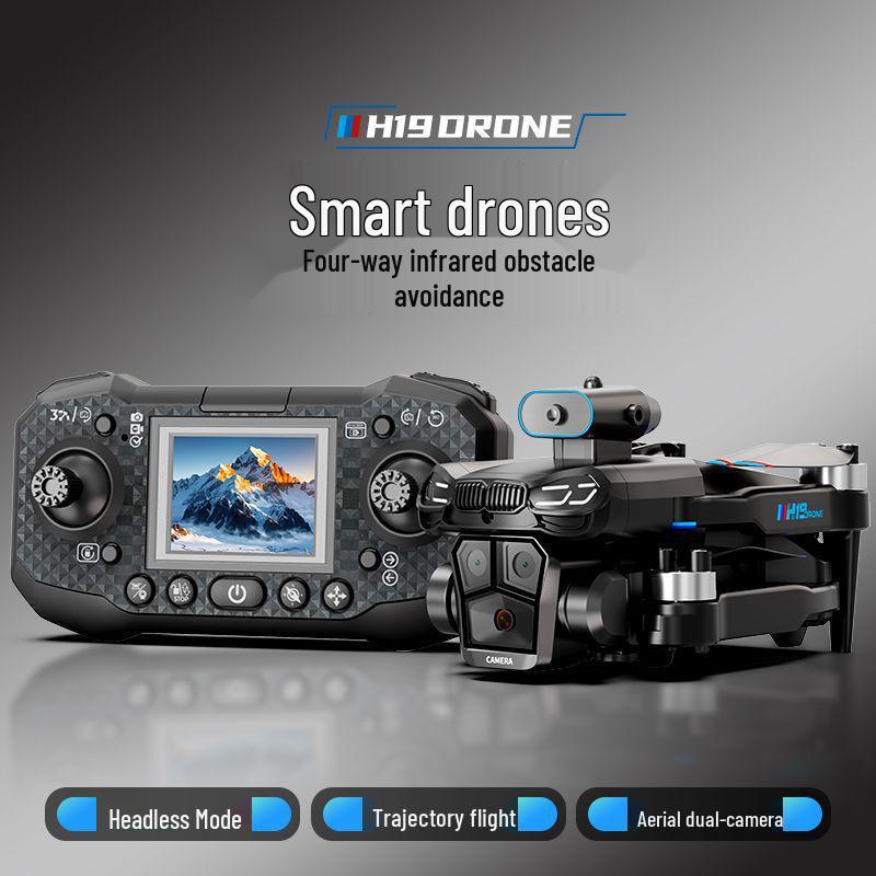 Foldable Brushless Drone with Intelligent Obstacle Avoidance and HD Screen Controller - H19 Aerial Photography Toy