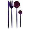 Dinnerware Set Purple Tableware Dinner Set Stainless Steel Cutlery Set Knife Fork Coffee Spoon Silverware Flatware Set