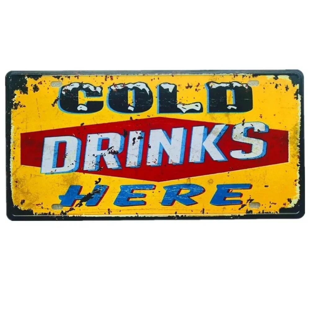 Metal Tin Sign Car License Plate Beer Beach USA Art Poster Shabby Plaque Iron Poster Pub Wall Sticker Decor