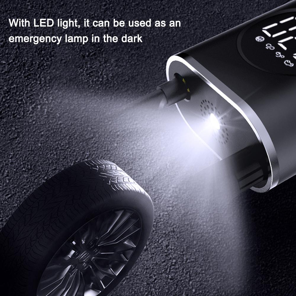 Car Air Pump 150PSI Cordless Air Compressor Portable Electric Tire Inflator with LED Light Auto Off Function for Car