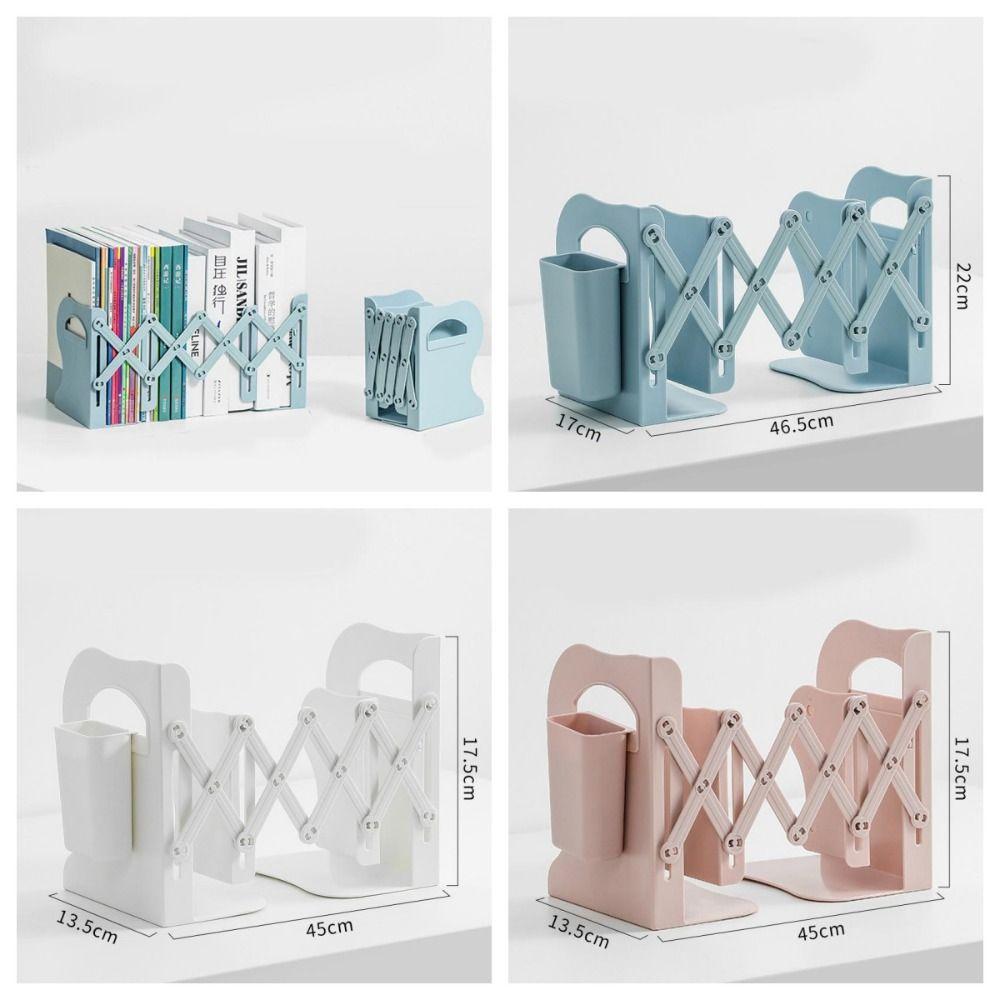 with Pen Holder Adjustable Bookshelf Save Space Divider Book Stand Book Support Stand