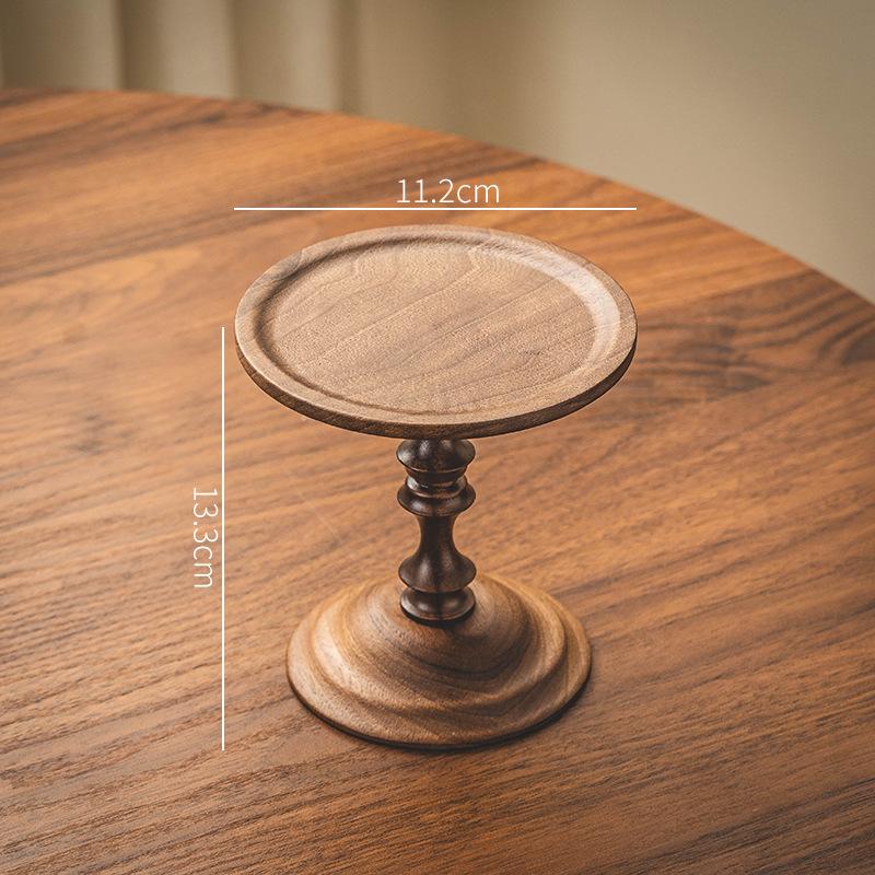 Rustic Solid Wood Candlestick Holder Vintage Table Candle Stand for Bedroom Living Room Wedding Decor