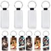 Creative Heat Transfer Keyring DIY Double Sides Blank ID Tags Keyring  Bag Hanging