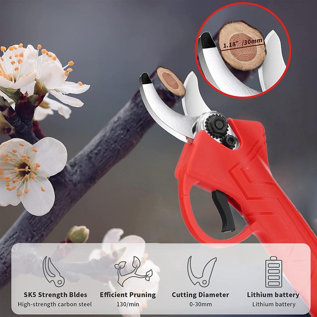 88VF Professional Cordless Electric Pruning Shear 2.0Ah Lithium Battery Garden Pruner Scissors Tree Branch Pruner Rechargeable Power Tool