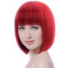Wig Bob Short Full Wig Small Face Wig with Net Heat Resistant Colorful 17 Colors Available Women's (Red)