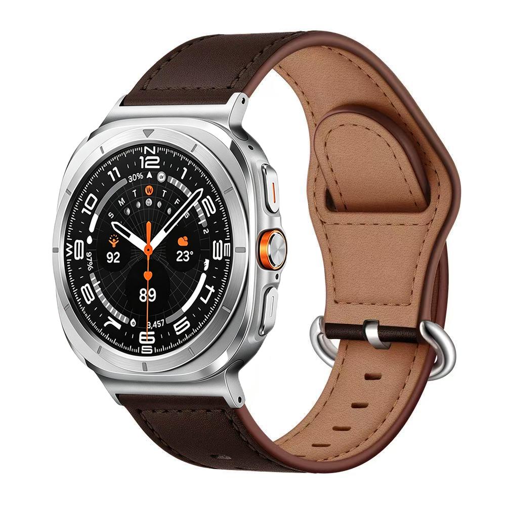 Ремешок из натуральной кожи для Samsung Galaxy Watch 8 Classic 46мм 40мм 44мм Металлическая пряжка для Galaxy Watch Ultra 47мм 2024/2025 Браслет