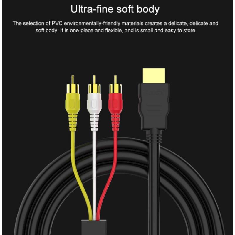 1080P HDMI штекер на 3 RCA видео и аудио кабель адаптера видео аудио конвертер