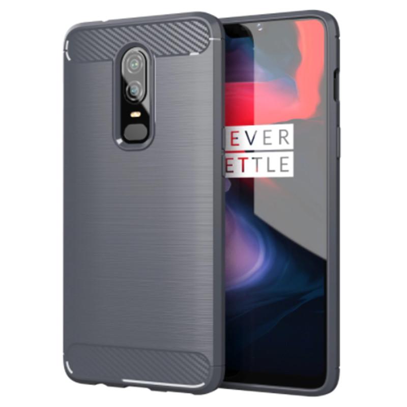Противоударный чехол из углеродного волокна для Oneplus 6 1 + 6, силиконовый чехол для Oneplus6, бампер, полная защитная задняя крышка, чехлы