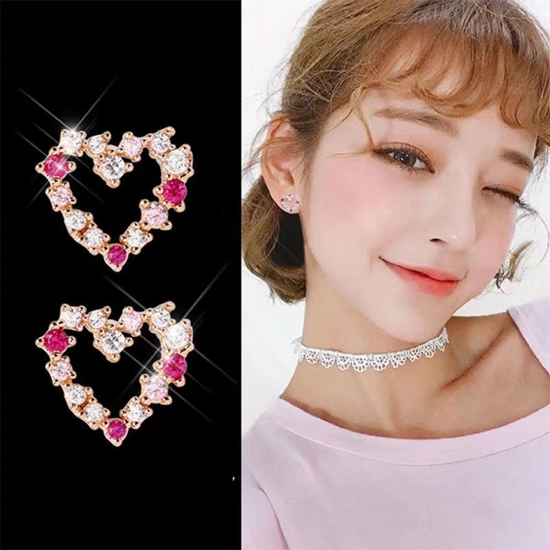 Серьги корейские стразы листья серьги-гвоздики для девочек очарование кристалл цветок личность вечеринка женщины банкет ювелирные изделия