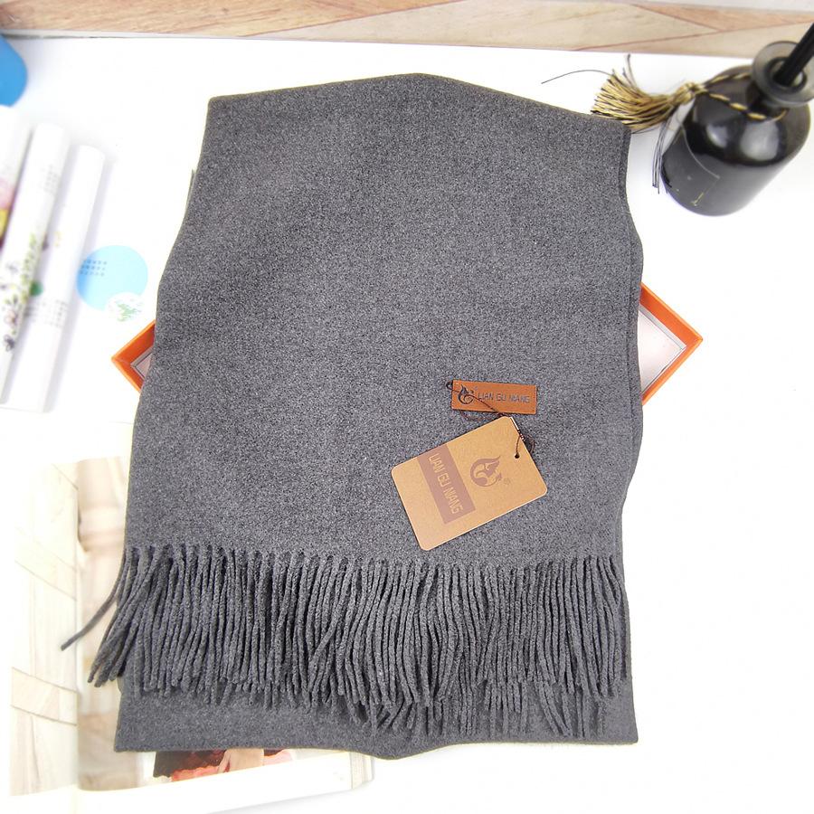 Women's winter solid color bright red scarf, plush, soft, thickened shawl, faux cashmere, warm neck warmer, trendy