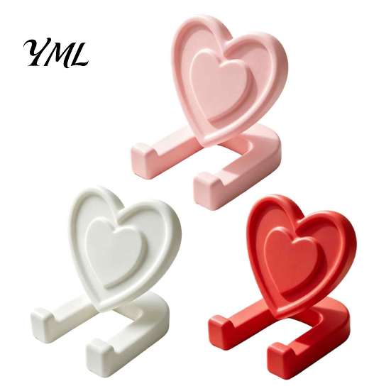 Birthday Gift for Best Friends Minimalist Heart Shaped Phone Tablet Stand, 3D Printed Cute Desktop Holder, DIY Compact Office Desk Decor Blank