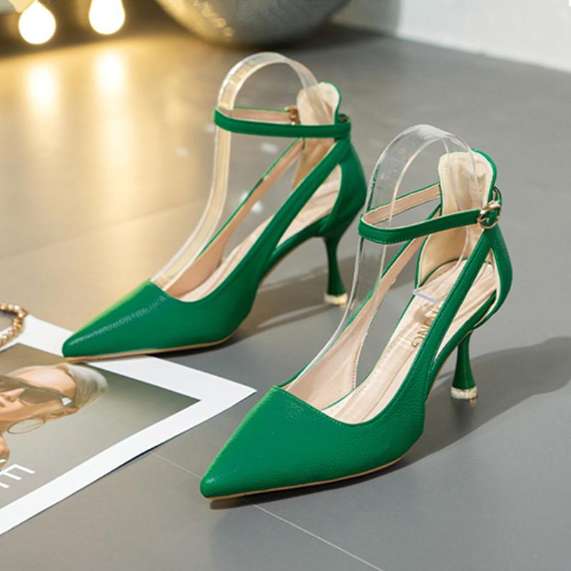 Модные женские туфли-лодочки, офисная обувь, женские сандалии с острым носком, однотонная женская обувь для вечеринок на тонком каблуке 7,5 см, женские рабочие туфли на высоком каблуке