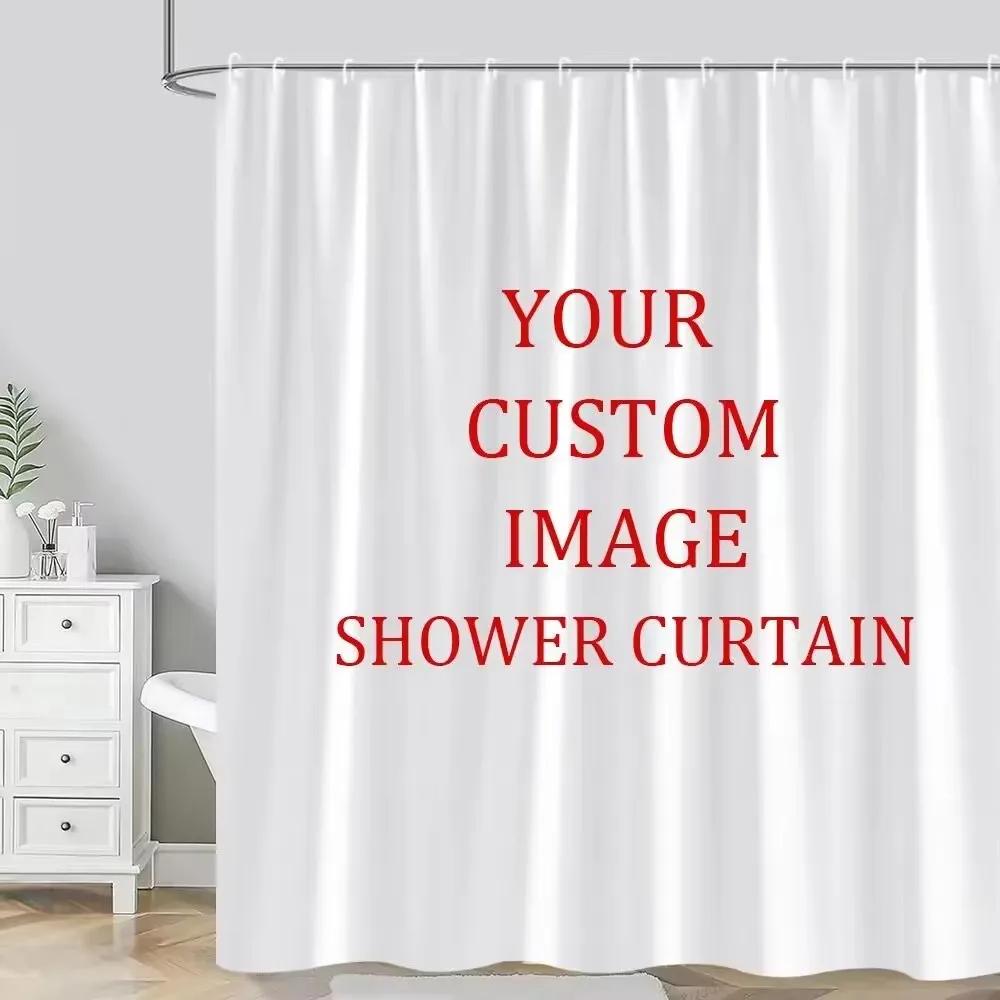Geometric Line Round Color Block Shower Curtain Artistic Styling Simple Modern Polyester Shower Curtain Bathroom Decoration