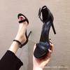 One-word Sandals Women's Shoes 2025 Summer New Thin Heels Sexy Hundred French Girl Bed Fashion High Heels