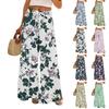 Women's Casual Wide Leg Pants Stretch Belt Pocket Floral Print Adjustable Tie Pants