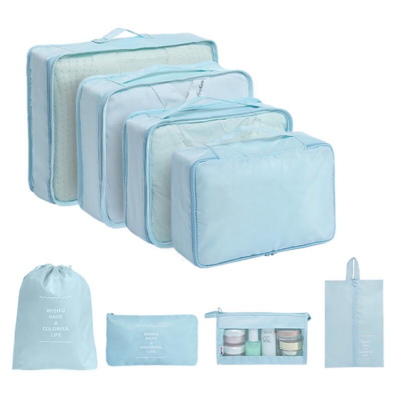 Комплект из 7 водонепроницаемых твиловых дорожных сумок для хранения - Высококачественные органайзеры для багажа для деловых поездок