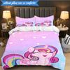 Rainbow unicorn In Clouds 3pcs K-pop music group Bedding set,Ideal for Bedroom, Dormitory,Including Duvet Cover And 2pcs Pillowcases,Fan gifts