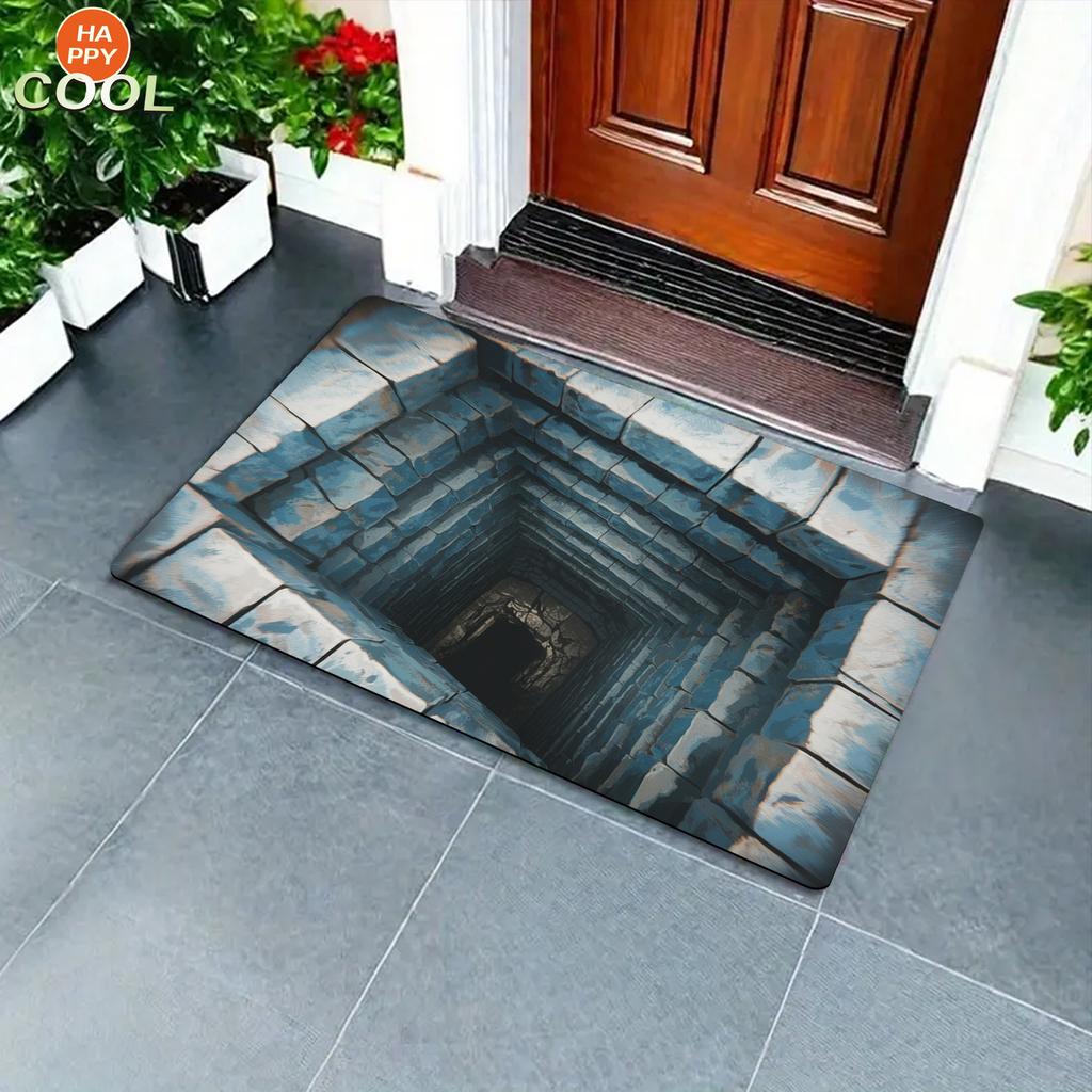3D Коврик с иллюзией каменной ямы - Креативный и поверхностный для кухни, дома, ванной комнаты, прихожей, балкона, аксессуары для ванной комнаты, декоративный