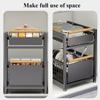 Kitchen Storage Rack Carbon Steel Under Sink Shelf Seasoning Bottle Spice Storage Racks Kitchen Organizer Sink Pull-Out Shelf