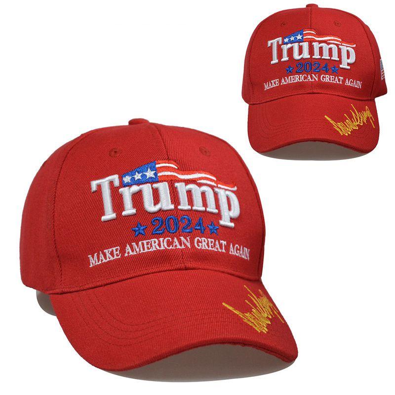 Take Trump America Back Usa Signature 2024 Red Shadow Embroidered Hat Cap