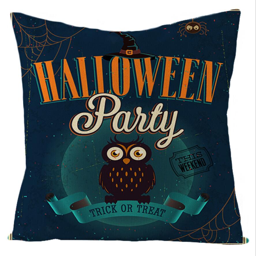 Halloween Night Castle Pumpkin Lantern Series Pillow Case Linen Home Decor Fabric Sofa Pillowcase Comfortable Car Cushion Cover