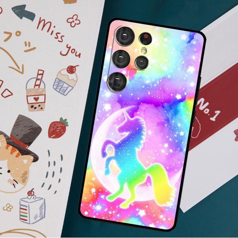 Чехол с изображением мультяшного радужного единорога для Samsung Galaxy S23 S21 S22 Ultra Plus S20 FE Note 20 Note 10 S8 S9 S10 Plus