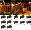 Солнечные светильники для террасы, упаковка из 12 шт., уличные светильники для ступеней, водонепроницаемые светодиодные светильники на солнечных батареях для перил, лестниц, ступенчатых ограждений, двора, патио и дорожек