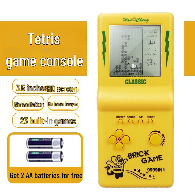 Портативная игровая консоль Тетрис с большим 4,1-дюймовым экраном - Классическая ностальгическая электронная игрушка, подарки