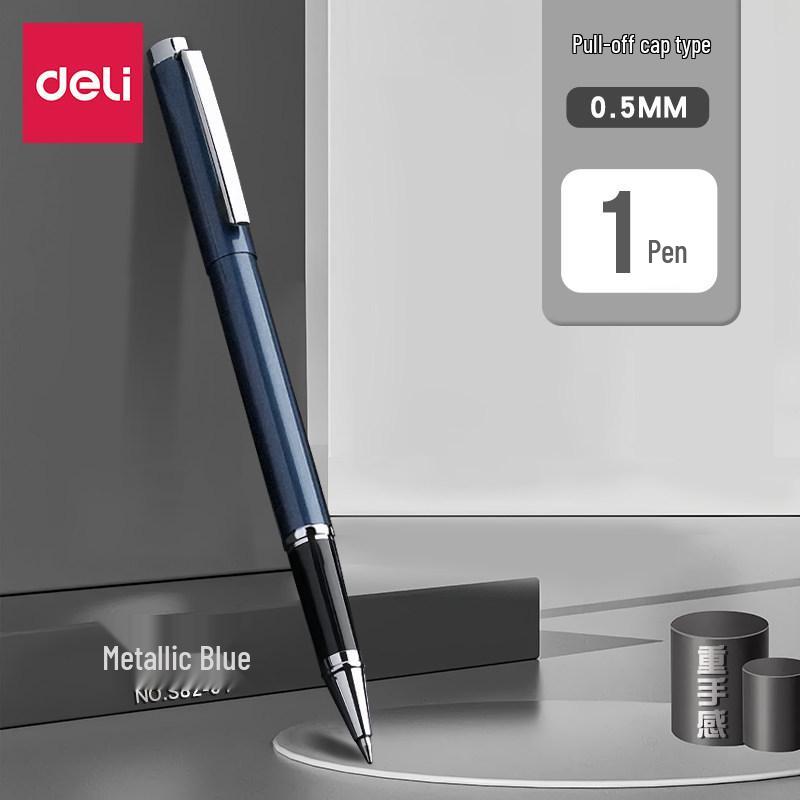 Металлическая шариковая ручка Deli S82-01 с наконечником-пулей 0,5 мм для подписи