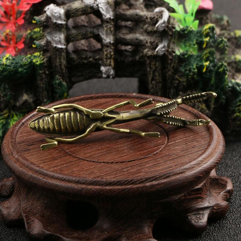 Имитация латунного украшения «Богомол», антикварные фигурки насекомых, миниатюрные украшения для стола, предметы коллекционирования в стиле «чай для питомцев» по фен-шуй