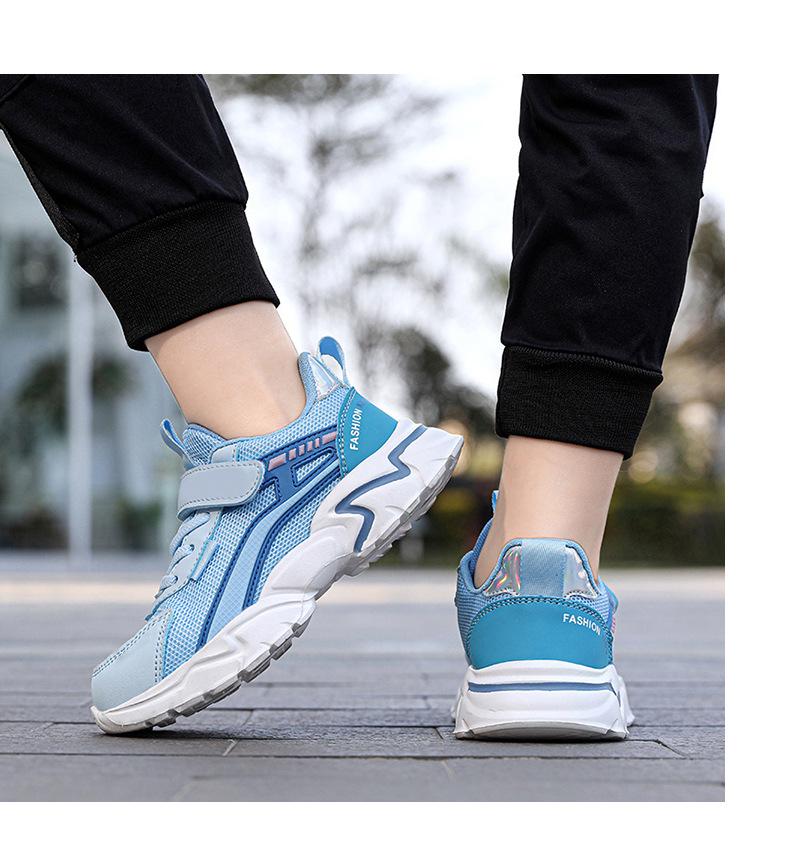 Кроссовки детские из дышащей сетки весна/осень 2024 г.: Спортивная обувь для девочек и мальчиков с полым дизайном для детей среднего и большого роста.