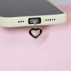 Заглушка от пыли для мобильного телефона, черная, белая, в форме сердца, для пары, кулон для мобильного телефона iPhone, аксессуары для порта Samsung Type-C