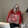 Сумки Женские Вышивка Хозяйственные сумки Сумки через плечо Большой вместимости Дорожные сумки для отдыха для женщин