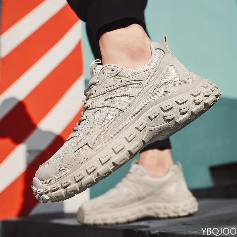 Spring Autumn Men's Sneakers New Trend Mesh Lace Up Comfort Shoes Thick Sole Versatile Sneaker Casual Work Trendy Flat Zapatos