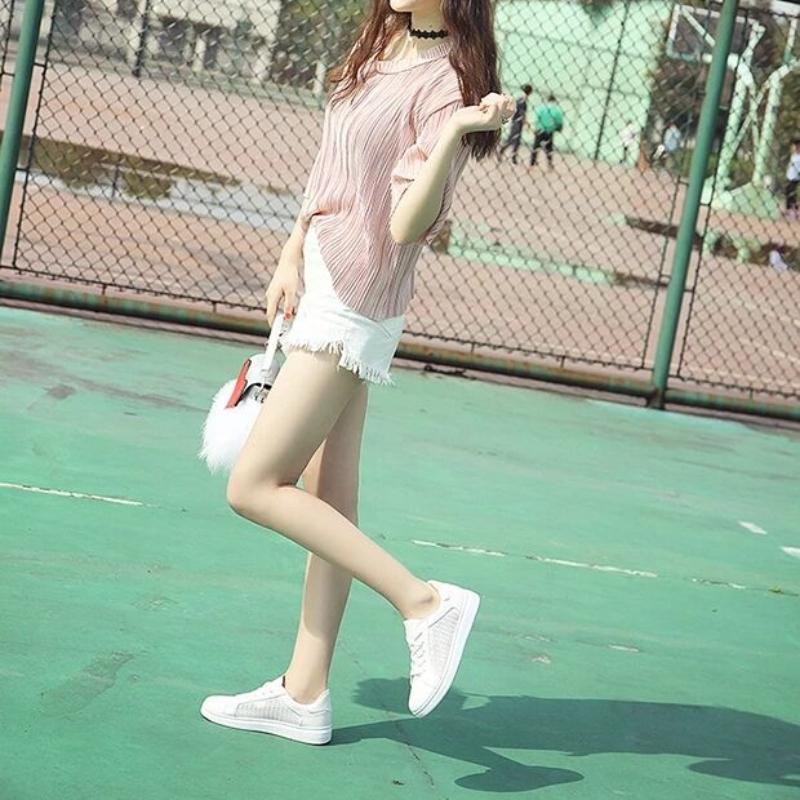 Летние новые дышащие маленькие белые туфли, кеды, студенческие, для отдыха, спортивные, сетчатые туфли