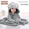 Hooded Cartoon Baby Bathrobe Cloak - Soft Coral Fleece Quick-Dry Blanket for Mother and Baby