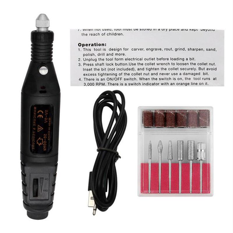 Portable Electric Manicure Art Pen Electric Nail Grinder Nail Efile Nail Drill Pen Manicure Machine Kit Salon Home Use
