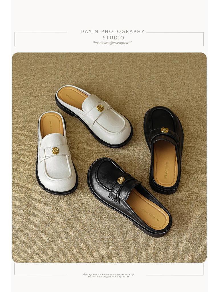Weiwei Girl 939-2 Summer 2024 Retro Closed-Toe Slip-On Slippers for Women