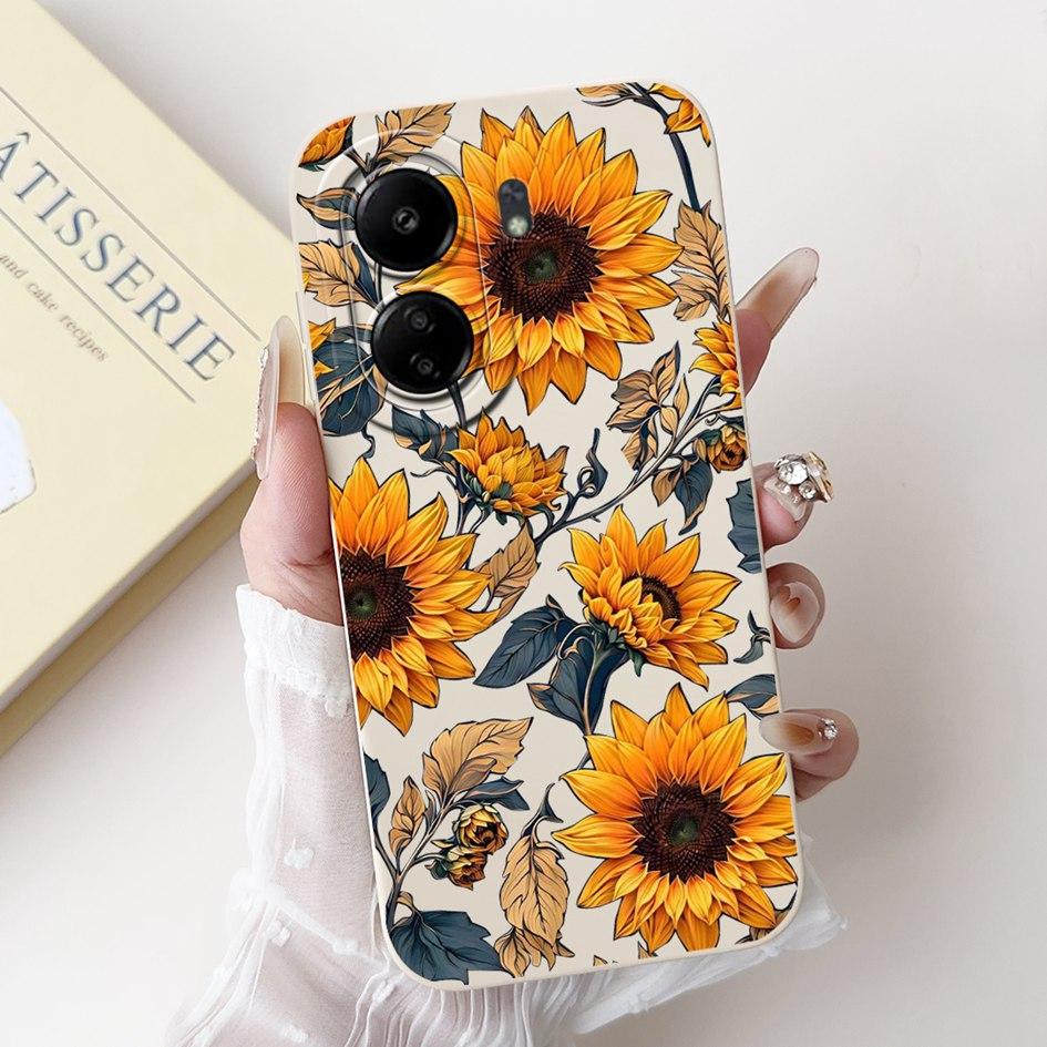 For Xiaomi Redmi 13C Case Cover Popular Flower Bowknot Soft TPU Silicone Shockproof Bumper For Xiaomi Poco C65 Redmi13C 4G Funda