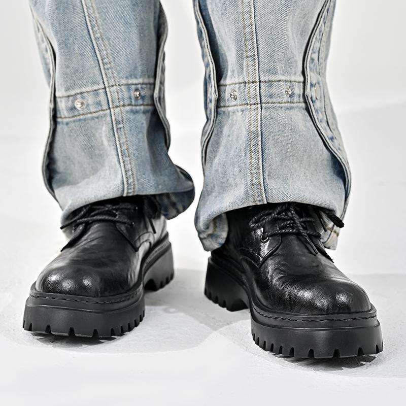 Повседневная деловая мужская обувь с толстой подошвой, увеличивающей рост, стиль для отдыха на природе, модная обувь для вечеринок из натуральной кожи высокого качества