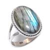 Натуральный драгоценный камень лабрадорит 925 пробы стерлинговое серебро ювелирное кольцо размер 8 l5V87