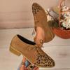 Leopard Print Shoes - Brown Black Animal Pattern Round Toe with Lace-Up Closure Non-Slip Rubber Sole - All-Season Formal Casual Footwear for Everyday