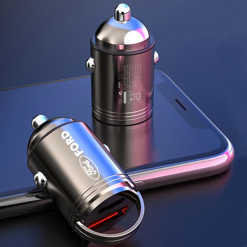 Car Sticker 2025 Hot New 100W Car Charger Lighter PD Fast Charging Mini Car Phone Charger For Ford Escape Kuga Mondeo Ecosport F