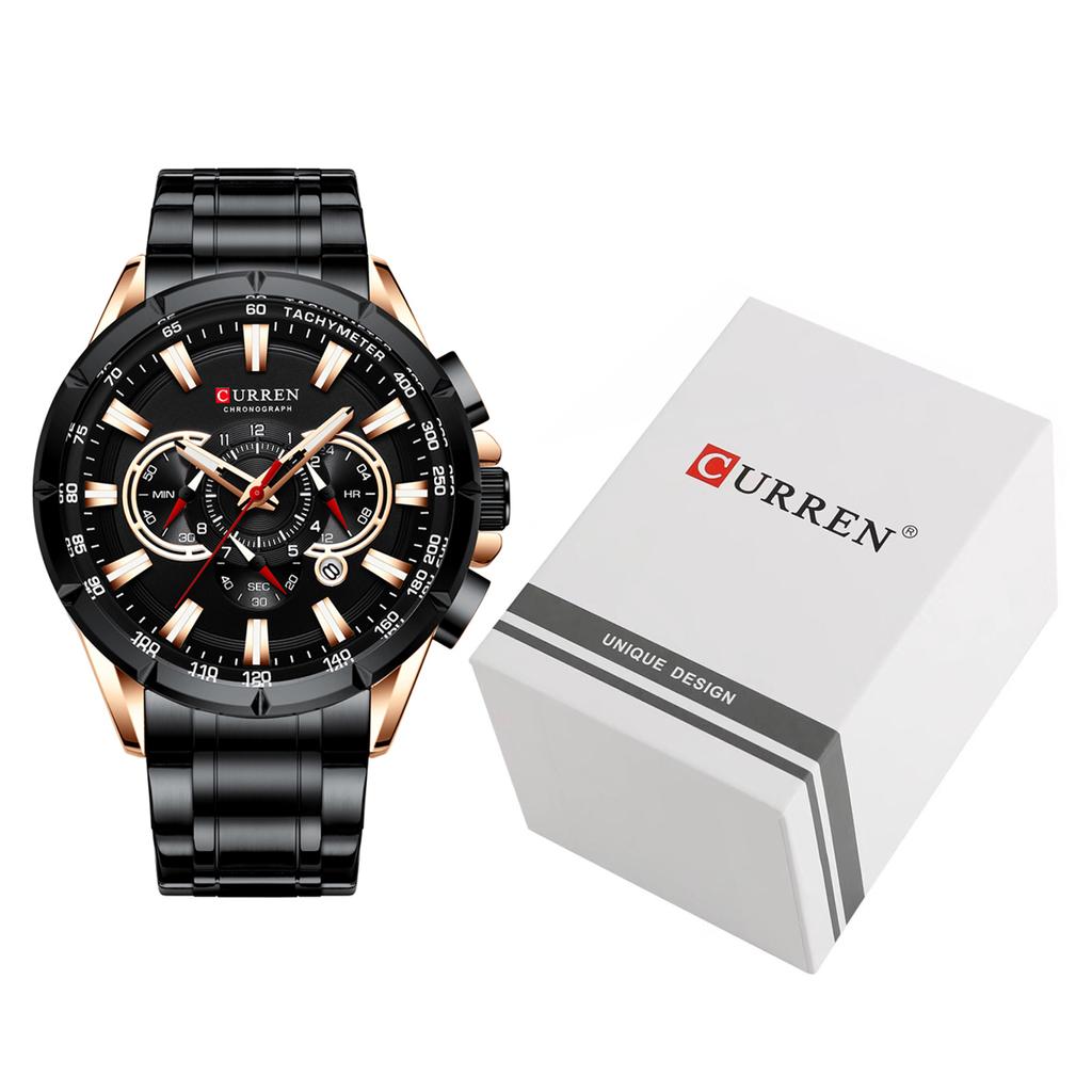 Часы CURREN 8363 для мужчин, мужские кварцевые наручные часы с ремешком из нержавеющей стали, три ремешка